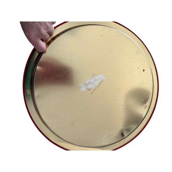 Vintage Christmas tin plate w carolers & tree by creative concepts - Picture 3 of 4